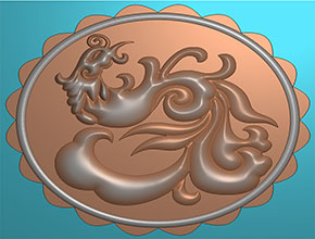 凤凰月饼图案精雕图纸下载_数控玉石雕刻机厂家