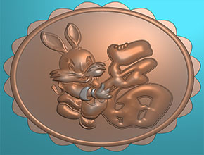 兔子月饼图案精雕图纸下载_数控玉石雕刻机厂家