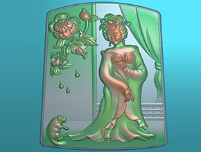 四大美人杨贵妃玉石精雕图纸下载_电脑玉石雕刻