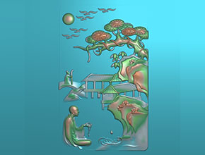 山水禅意翡翠精雕机图_电脑玉石雕刻机厂家