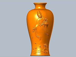 观音花瓶摆件玉石雕刻图纸_五轴玉石雕刻机厂家