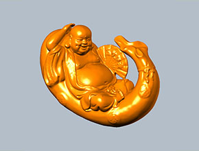 笑佛立体摆件五轴精雕模型图_五轴玉石雕刻机厂