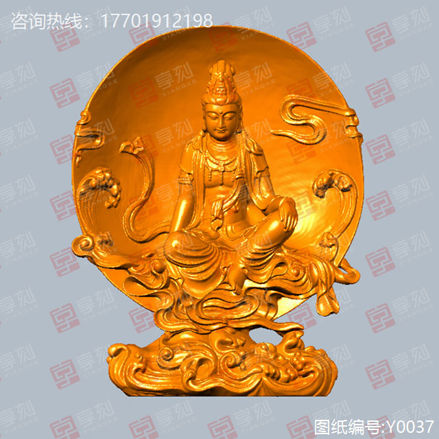 精美观音摆件立体艺术摆件雕刻图纸