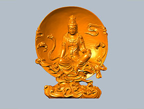 精美观音摆件立体艺术摆件雕刻图纸_五轴玉石雕