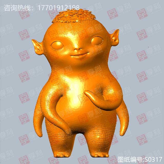 胡巴立体摆件电脑雕刻模型图