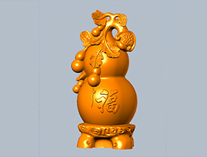 福葫芦立体摆件精雕图纸_电脑数控玉石雕刻机厂