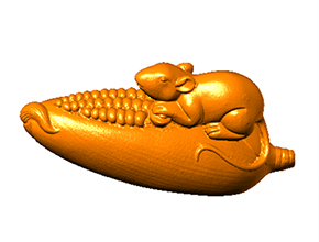 玉米老鼠玉石摆件雕刻模型图纸_电脑数控玉石雕