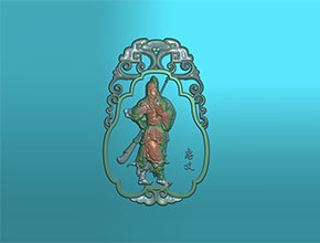 关羽佛公吊坠玉雕图纸下载_电脑数控玉石雕刻机