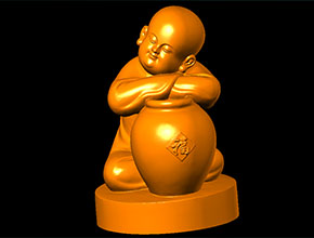 小和尚玉石摆件精雕图纸_电脑数控玉石雕刻机厂