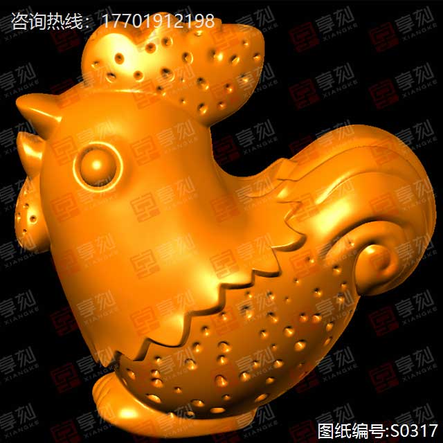 公鸡吊坠雕刻模型图纸