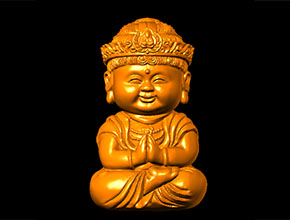 Q版观音摆件雕刻模型精雕图_电脑数控玉石雕刻机