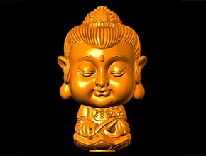 Q版立体观音小摆件雕刻模型图_电脑数控玉石雕刻