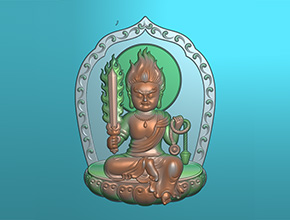 萌版八大守护神不动明王玉石雕刻图纸_电脑数控