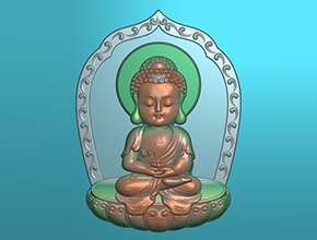 萌版八大守护神大日如来玉雕图纸_电脑数控玉石