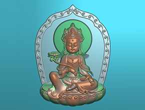 萌版八大守护神大势至菩萨玉雕图纸_电脑数控玉