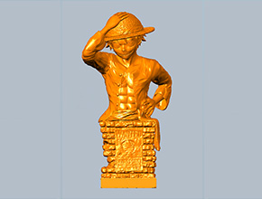 海贼王路飞人物摆件雕刻模型图_电脑数控玉石雕