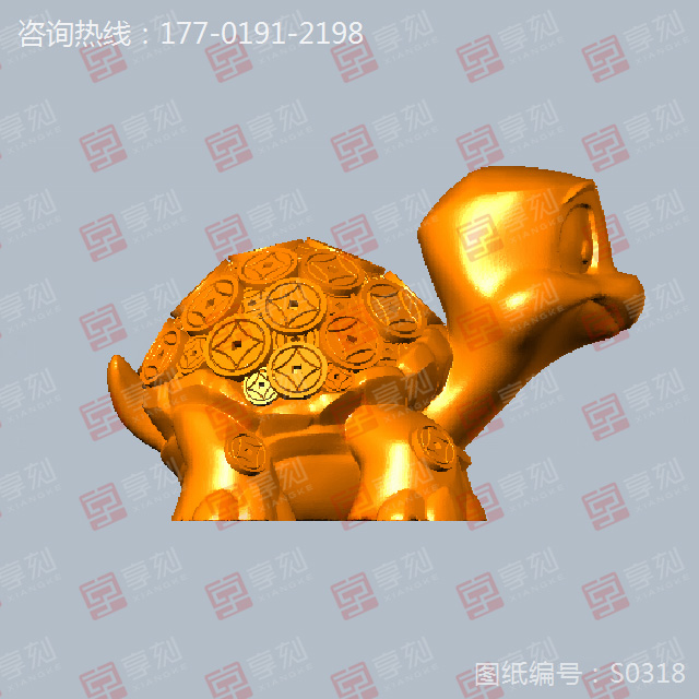 Q版金钱龟摆件立体雕刻图纸