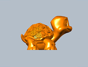Q版金钱龟摆件立体雕刻图纸_电脑数控玉石雕刻机