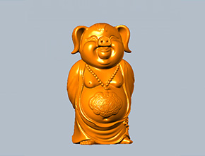 长寿猪摆件立体雕刻图纸_电脑数控玉石雕刻机厂