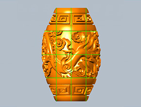 龙纹桶珠精雕电脑雕刻模型图纸_电脑数控玉石雕