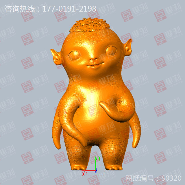 胡巴摆件立体雕刻模型图