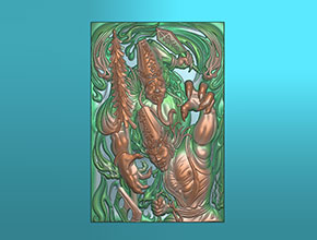 黑白无常46牌玉石雕刻图纸_电脑数控玉石雕刻机