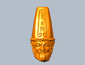 白无常吊坠圆雕模型图_电脑数控玉石雕刻机厂家