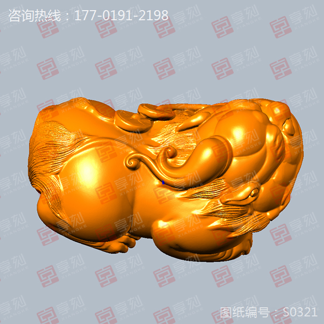 貔貅手把件玉石雕刻图纸