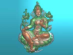 正装度母观音浮雕玉石雕刻图纸_电脑数控玉石雕