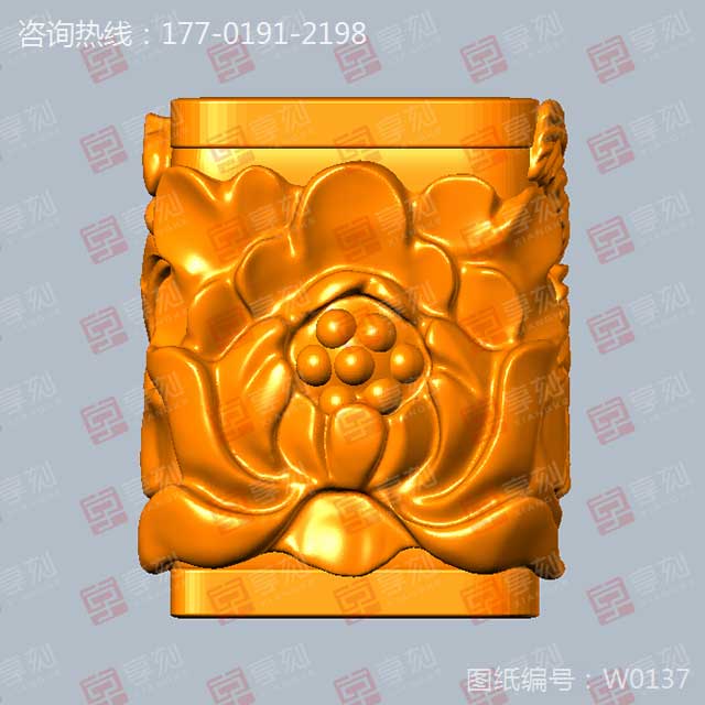 手串方花件珠子DIY圆雕模型玉雕图纸