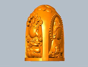 西方三圣立体吊坠玉雕图纸_电脑数控玉石雕刻机