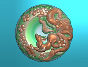 九尾狐玉石挂件玉雕图纸_电脑数控玉石雕刻机厂