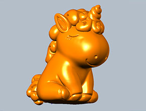 独角兽Q版马摆件工艺品雕刻图_电脑数控玉石雕刻