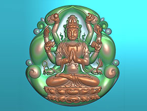 精密千手观音玉石雕刻模型图纸_电脑数控玉石雕