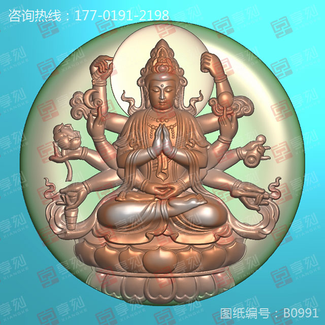 好看的千手观音玉石雕刻模型图纸