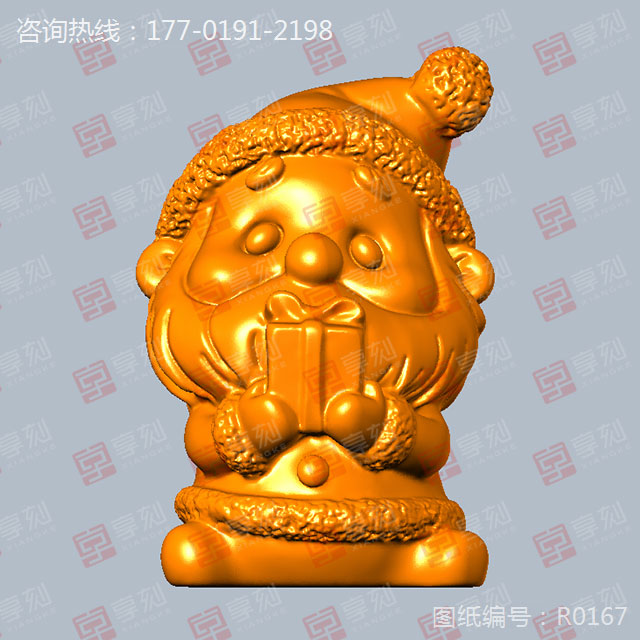 圣诞老人摆件STL模型雕刻图