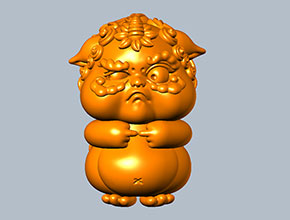 Q版国潮兽摆件立体工艺品雕刻图纸_电脑数控玉石