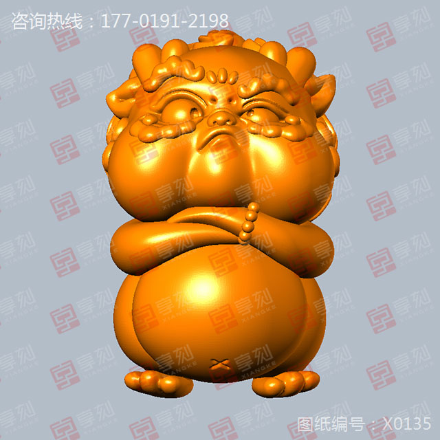 国潮Q版兽立体摆件雕刻图纸