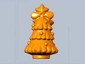圣诞树摆件饰品STL模型精雕图_电脑数控玉石雕刻
