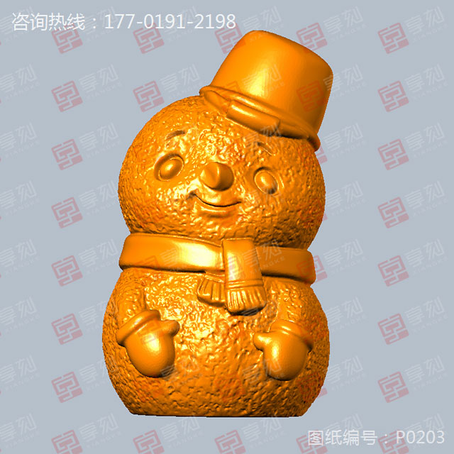 圣诞节雪人摆件STL模型精雕图纸