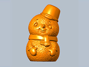 圣诞节雪人摆件STL模型精雕图纸_电脑数控玉石雕