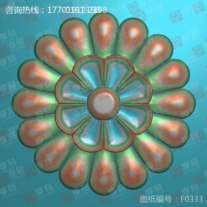 花纹圈花件素材浮雕精雕图