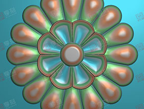 花纹圈花件素材浮雕精雕图_电脑数控玉石雕刻机