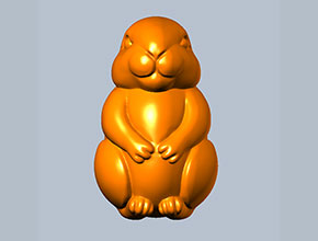 兔年生肖吊坠摆件立体模型STL精雕图_电脑数控玉