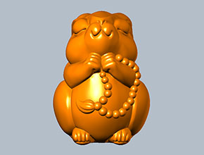 佛缘兔动物手把件摆件玉石雕刻图纸_电脑数控玉