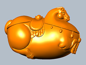 仿古唐马立体手把件摆件玉石雕刻图纸_电脑数控