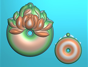 玉石翡翠平安扣花件电脑玉雕精雕图_电脑数控玉