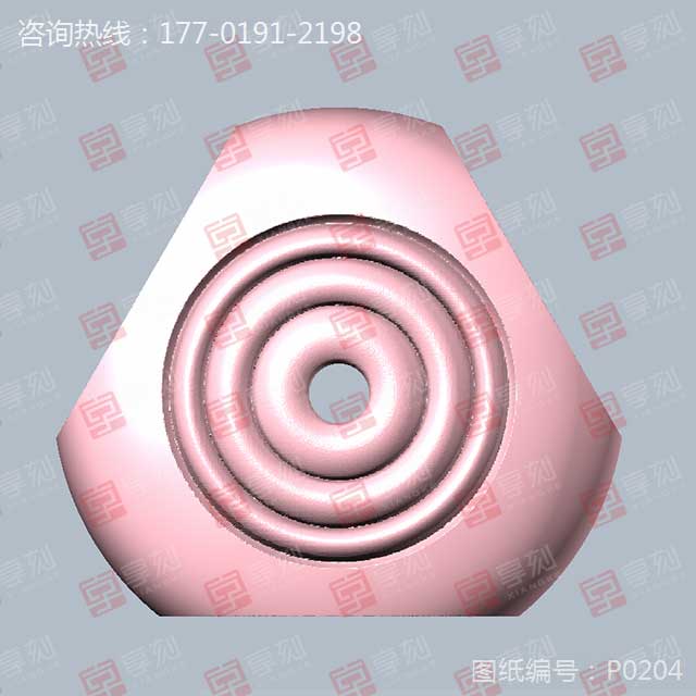 玉石三角背饰品吊坠电脑雕刻机图纸