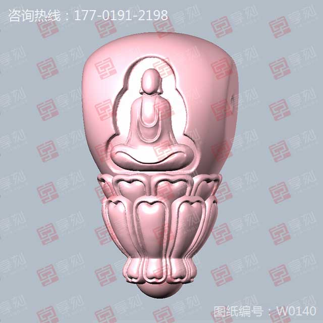 三通佛像珠子电脑精雕模型图纸