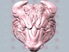 牛头玉石金属模型精雕图纸玉雕图_数控玉石雕刻